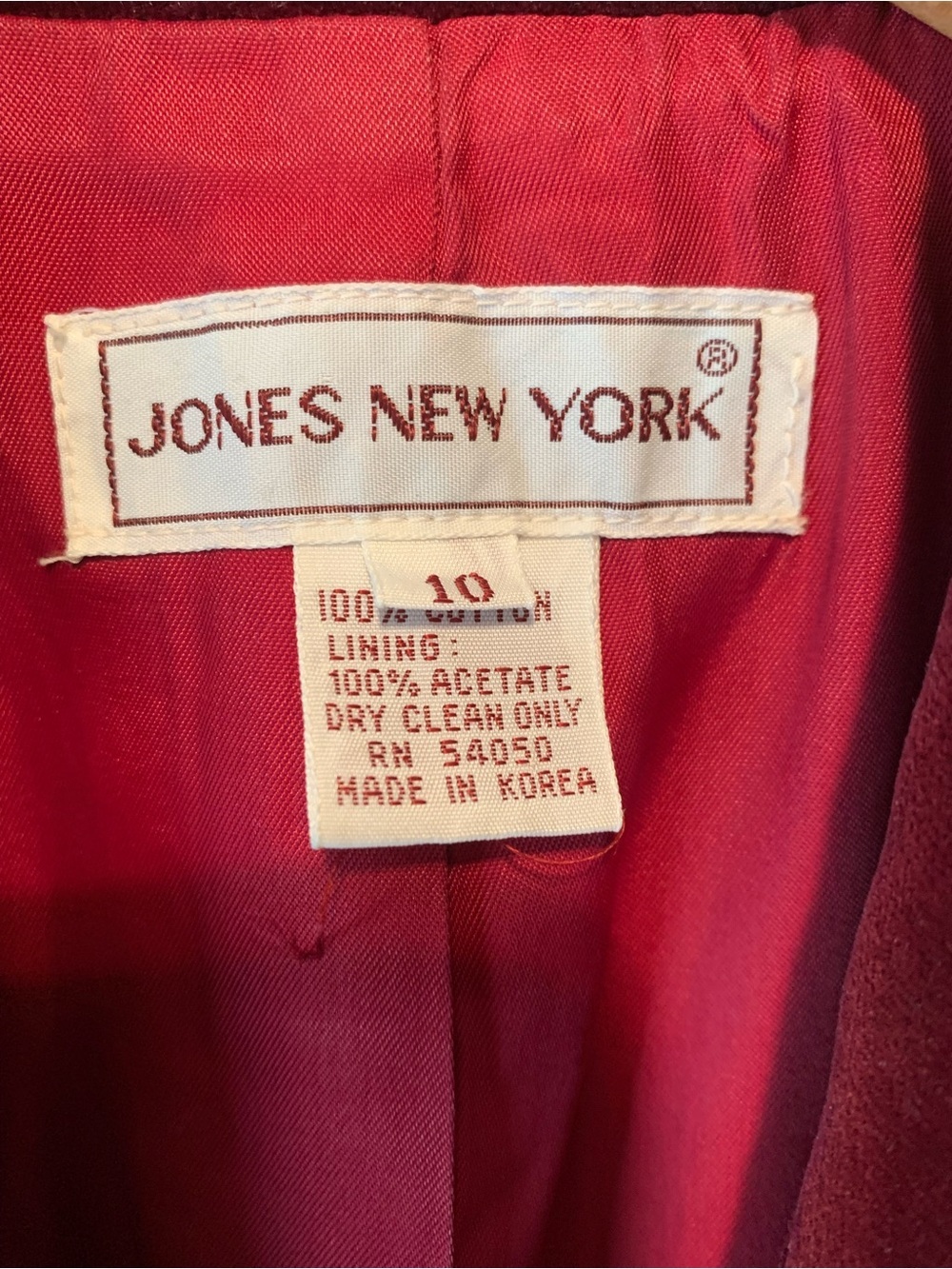 Jones New York Vintage 90s Magenta Cotton Velvet Blazer Jacket Size 10 - Picture 3 of 14